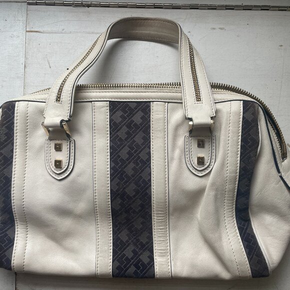 Vintage L.A.M.B. Satchel White/Navy - Picture 6 of 11